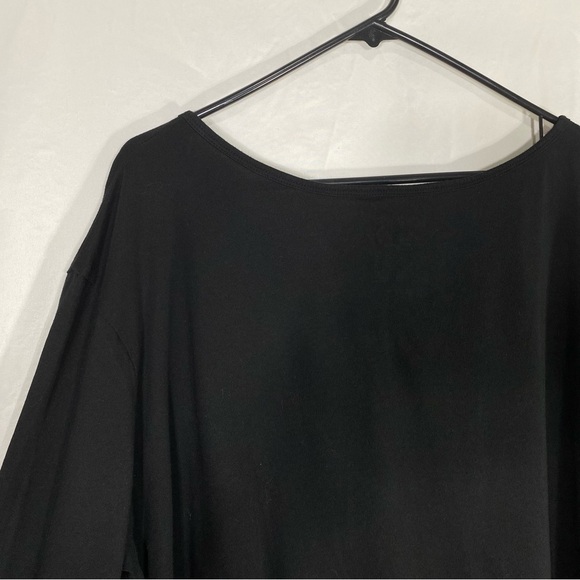 Terra & Sky Black Scoop Neck Long Sleeve Plain Tee - Picture 5 of 5